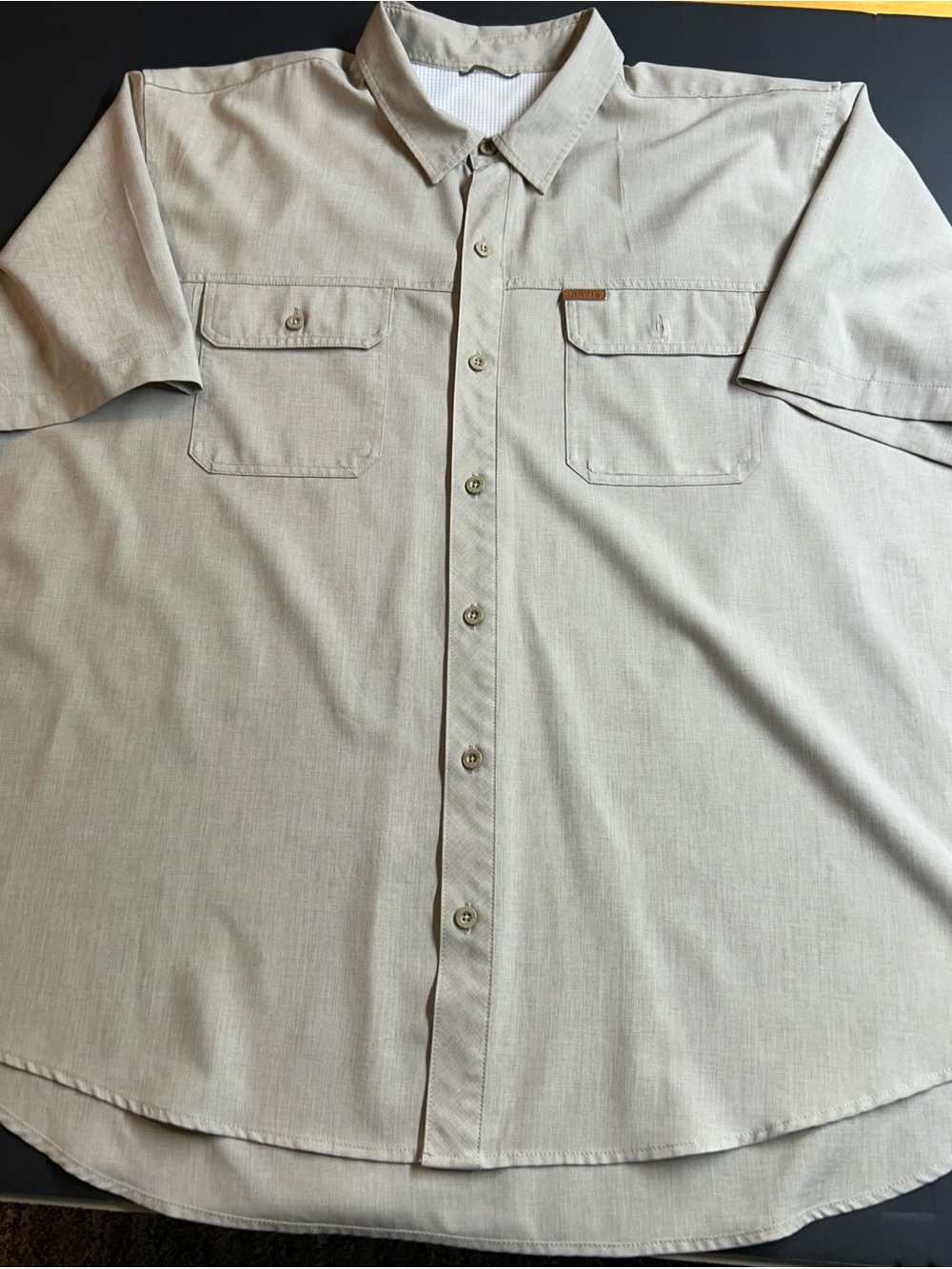 Orvis Light Beige Short-Sleeve Button-Down Shirt‎